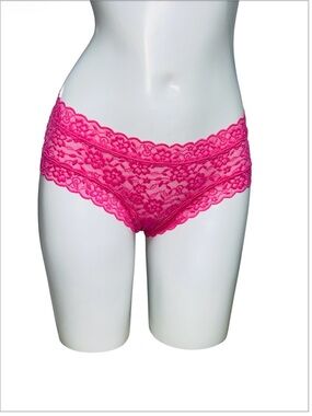 Victoria's Secret Cheeky Lace Embroidered Floral Neon Princess Pink panties in s